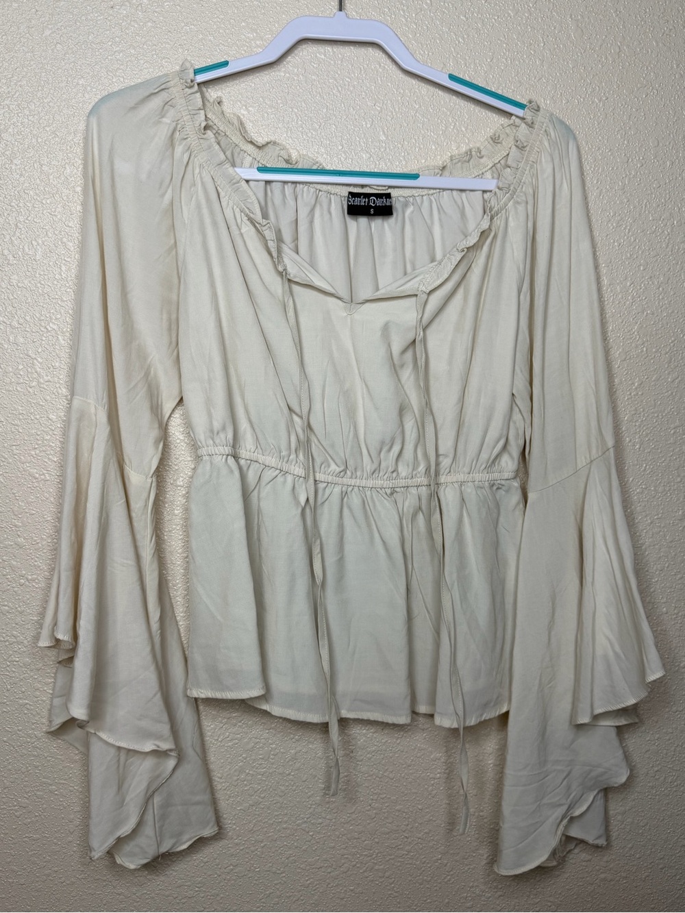 Scarlett Darkness Cream peasant top. Boho